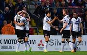 5 July 2017; Ciaran Kilduff of Dundalk, left, celebrates with Dane Massey and team-mates after scoring his side's first goal during SSE Airtricity League Premier Division match between Bohemians and Dundalk at Dalymount Park in Dublin. Photo by Sam Barnes/Sportsfile