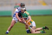 26 February 2012; Michael Verney, Offaly, in action against James Walsh, Laois. Allianz Hurling League, Division 1B, Round 1, Offaly v Laois, O'Connor Park, Tullamore, Co. Offaly. Picture credit: Brian Lawless / SPORTSFILE