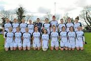 4 March 2012; The Kildare squad with mascot Megan Anderson, front row centre. Bord Gais Energy Ladies National Football League, Division 1, Round 4, Kildare v Laois, Ballykelly, Co. Kildare. Picture credit: Barry Cregg / SPORTSFILE
