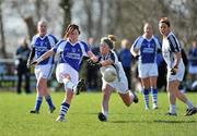 4 March 2012; Maggie Murphy, Laois, in action against Emer Fogarty, Kildare. Bord Gais Energy Ladies National Football League, Division 1, Round 4, Kildare v Laois, Ballykelly, Co. Kildare. Picture credit: Barry Cregg / SPORTSFILE