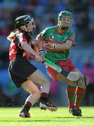 4 March 2012; Tanya Stamp, Oulart-the-Ballagh, in action against Michelle Shortt, Drom/Inch. All Ireland Senior Camogie Club Championship Final 2011, Drom/Inch, Tipperary v Oulart-the-Ballagh, Wexford, Croke Park, Dublin. Picture credit: Brian Lawless / SPORTSFILE