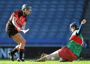 4 March 2012; Una Leacy, Oulart-the-Ballagh, in action against Rosie Kenneally, Drom/Inch. All Ireland Senior Camogie Club Championship Final 2011, Drom/Inch, Tipperary v Oulart-the-Ballagh, Wexford, Croke Park, Dublin. Picture credit: Brian Lawless / SPORTSFILE