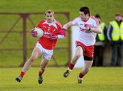 4 March 2012; Paddy Keenan, Louth, in action against Conor Clarke, Tyrone. Allianz Football League, Division 2, Round 3, Louth v Tyrone, County Grounds, Drogheda, Co. Louth. Photo by Sportsfile