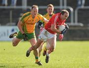 4 March 2012; Paudie Kissane, Cork, in action against Chrisy Toye, Donegal. Allianz Football League Division 1, Round 3, Donegal v Cork, MacCumhaill Park, Ballybofey, Co. Donegal. Picture credit: Oliver McVeigh / SPORTSFILE