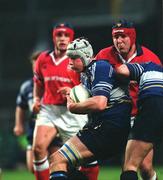 15 December 2001; Malcolm O'Kelly, Leinster, is tackled by Anthony Foley, Munster. Leinster v Munster, Celtic League, Final, Lansdowne Road, Dublin. Rugby. Picture credit; Brendan Moran / SPORTSFILE