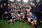 15 December 2001; The Leinster team celebrate with the Celtic League trophy after victory over Munster. Leinster v Munster, Celtic League, Final, Lansdowne Road, Dublin. Rugby. Picture credit; Brendan Moran / SPORTSFILE