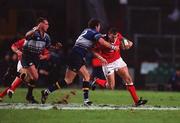 15 December 2001; John O'Neill, Munster, is tackled by Shane Horgan, Leinster. Munster v Leinster, Celtic League Final, Lansdowne Road, Dublin. Rugby. Picture credit; Brendan Moran / SPORTSFILE