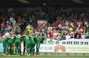 6 July 2017; Cork City players huddle ahead of the Europa League First Qualifying Round Second Leg match between Cork City and Levadia Tallinn at Turners Cross in Cork. Photo by Eóin Noonan/Sportsfile