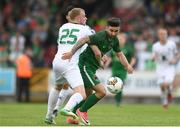 6 July 2017; Sean Maguire of Cork City in action against Maksim Podholjuzin of Levadia Tallinn during the Europa League First Qualifying Round Second Leg match between Cork City and Levadia Tallinn at Turners Cross in Cork. Photo by Eóin Noonan/Sportsfile