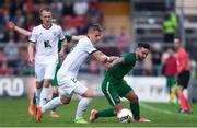 6 July 2017; Sean Maguire of Cork City in action against Igor Dudarev of Levadia Tallinn during the Europa League First Qualifying Round Second Leg match between Cork City and Levadia Tallinn at Turners Cross in Cork. Photo by Eóin Noonan/Sportsfile