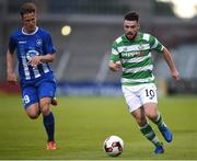 6 July 2017; Brandon Miele of Shamrock Rovers in action against Alex Haukssonn of Stjarnan during the Europa League First Qualifying Round Second Leg match between Shamrock Rovers and Stjarnan at Tallaght Stadium in Tallaght, Co Dublin. Photo by Cody Glenn/Sportsfile