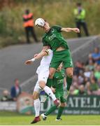6 July 2017; Ryan Delaney of Cork City in action against Rimo Hunt of Levadia Tallinn during the Europa League First Qualifying Round Second Leg match between Cork City and Levadia Tallinn at Turners Cross in Cork. Photo by Eóin Noonan/Sportsfile