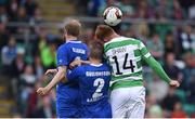 6 July 2017; Gary Shaw of Shamrock Rovers in action against Jóhann Laxdal, left, and Brynjar Gauti Guðjónsson of Stjarnan during the Europa League First Qualifying Round Second Leg match between Shamrock Rovers and Stjarnan at Tallaght Stadium in Tallaght, Co Dublin. Photo by Cody Glenn/Sportsfile