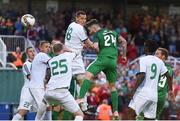 6 July 2017; Sean Maguire of Cork City scores his side's fourth goal during the Europa League First Qualifying Round Second Leg match between Cork City and Levadia Tallinn at Turners Cross in Cork. Photo by Eóin Noonan/Sportsfile