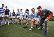 30 June 2017; Blackrock College Senior Cup Team and Development Squad got a chance to train with All Blacks stars Israel Dagg, Joe Moody and Sam Cane at Old Boys University Rugby Club in Wellington today thanks to AIG Insurance. AIG is helping to support the Dublin school’s trip to New Zealand and is also proud sponsor of the All Blacks. Pictured following the Blackrock College training session is Joe Moody of the New Zealand All Blacks with Thomas Clarkeson, left, and Sean Molony of Blackrock College. Photo by Stephen McCarthy/Sportsfile