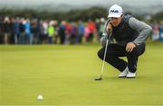7 July 2017; Tyrrell Hatton of England lines up a putt on the 13th green during Day 2 of the Dubai Duty Free Irish Open Golf Championship at Portstewart Golf Club in Portstewart, Co Derry. Photo by Brendan Moran/Sportsfile