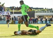 7 July 2017; Chedozie Ogbene of Limerick in action against Lee Grace of Galway United during the SSE Airtricity League Premier Division match between Galway United and Limerick at Eamonn Deacy Park in Galway. Photo by David Maher/Sportsfile