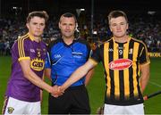 5 July 2017; Harry O'Connor of Wexford with referee Patrick Murphy and Pat Lyng of Kilkenny before the Bord Gais Energy Leinster GAA Hurling Under 21 Championship Final Match between Kilkenny and Wexford at Nowlan Park in Kilkenny. Photo by Ray McManus/Sportsfile