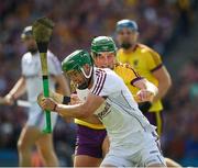 2 July 2017; Adrian Tuohy of Galway in action against Conor McDonald of Wexford during the Leinster GAA Hurling Senior Championship Final match between Galway and Wexford at Croke Park in Dublin. Photo by Ray McManus/Sportsfile