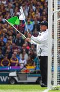2 July 2017; An Umpire indicates a 'no score' by crossing the green and white flags during the Leinster GAA Hurling Senior Championship Final match between Galway and Wexford at Croke Park in Dublin. Photo by Ray McManus/Sportsfile