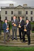 6 March 2012; At the AIB Provincial Player Awards 2011 are, from left, Ulster football winner Jamie Clarke, Crossmaglen Rangers, Co. Armagh, Munster football winner Colm Cooper, Dr. Crokes, Co. Kerry, Leinster football winner Dessie Dolan, Garrycastle, Co. Westmeath, and Connacht football winner Frankie Dolan, St. Brigid's, Co. Roscommon. Radisson Blu St. Helen's Hotel, Stillorgan. Picture credit: David Maher / SPORTSFILE