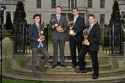 6 March 2012; At the AIB Provincial Player Awards 2011 are, from left, Ulster football winner Jamie Clarke, Crossmaglen Rangers, Co. Armagh, Munster football winner Colm Cooper, Dr. Crokes, Co. Kerry, Leinster football winner Dessie Dolan, Garrycastle, Co. Westmeath, and Connacht football winner Frankie Dolan, St. Brigid's, Co. Roscommon. Radisson Blu St. Helen's Hotel, Stillorgan. Picture credit: David Maher / SPORTSFILE