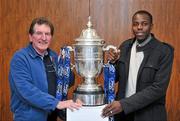 6 March 2012; Lucan United's Noel Shanahan, left, and Mark Rutherford who were drawn to play Phoenix FC, Dublin, in the FAI Ford Cup First Round Draw. FAI Headquarters, Abbotstown, Dublin. Picture credit: David Maher / SPORTSFILE