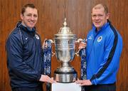 6 March 2012; Kilbarrack United's Paul Breen, left, and John Geraghty who were drawn to play Crumlin United, Dublin, in the FAI Ford Cup First Round Draw. FAI Headquarters, Abbotstown, Dublin. Picture credit: David Maher / SPORTSFILE