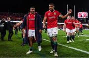 8 July 2017; Mako Vunipola, left, and Taulupe Faletau of the British and Irish Lions following the Third Test match between New Zealand All Blacks and the British & Irish Lions at Eden Park in Auckland, New Zealand. Photo by Stephen McCarthy/Sportsfile