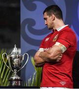 8 July 2017; Sam Warburton of the British and Irish Lions looks at the trophy following the Third Test match between New Zealand All Blacks and the British & Irish Lions at Eden Park in Auckland, New Zealand. Photo by Stephen McCarthy/Sportsfile