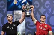 8 July 2017; New Zealand captain Kieran Read, left, and British and Irish Lions captain Sam Warburton lift the trophy following the Third Test match between New Zealand All Blacks and the British & Irish Lions at Eden Park in Auckland, New Zealand. Photo by Stephen McCarthy/Sportsfile