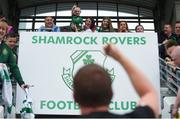 8 July 2017; Glasgow Celtic manager Brendan Rodgers waves to his nephew Malachy Rodgers, age 1, from Belfast, ahead of the friendly match between Shamrock Rovers and Glasgow Celtic at Tallaght Stadium in Dublin. Photo by David Fitzgerald/Sportsfile