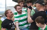 8 July 2017; Glasgow Celtic manager Brendan Rodgers poses for pictures with fans ahead of the friendly match between Shamrock Rovers and Glasgow Celtic at Tallaght Stadium in Dublin.  Photo by David Fitzgerald/Sportsfile
