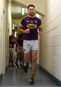 8 July 2017; Wexford captain Daithí Waters leads his team out to the pitch ahead of the GAA Football All-Ireland Senior Championship Round 2B match between Wexford and Monaghan at Innovate Wexford Park in Co Wexford. Photo by Eóin Noonan/Sportsfile