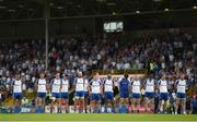 8 July 2017; The Monaghan team stand for the national anthem ahead of the GAA Football All-Ireland Senior Championship Round 2B match between Wexford and Monaghan at Innovate Wexford Park in Co Wexford. Photo by Eóin Noonan/Sportsfile