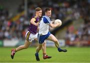 8 July 2017; Karl O'Connell of Monaghan in action against Jake Firman of Wexford during the GAA Football All-Ireland Senior Championship Round 2B match between Wexford and Monaghan at Innovate Wexford Park in Co Wexford. Photo by Eóin Noonan/Sportsfile