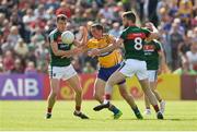 8 July 2017; Diarmuid O'Connor, left, and Seamus O'Shea of Mayo in action against Cathal O'Connor of Clare during the GAA Football All-Ireland Senior Championship Round 3A match between Clare and Mayo at Cusack Park in Ennis, Co Clare. Photo by Diarmuid Greene/Sportsfile
