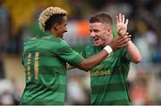 8 July 2017; Jonny Hayes, right, of Celtic celebrates with Scott Sinclair after he scores his side's 9th goal during the friendly match between Shamrock Rovers and Glasgow Celtic at Tallaght Stadium in Dublin.  Photo by David Fitzgerald/Sportsfile