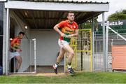 8 July 2017; Carlow captain Darragh Foley leads his team out from the dressing rooms ahead of their  GAA Football All-Ireland Senior Championship Round 2B match against Leitrim at Netwatch Cullen Park in Co Carlow. Photo by Barry Cregg/Sportsfile