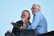8 July 2017; RTE GAA pundits Pat Spillane, right, and John Maughan during the GAA Football All-Ireland Senior Championship Round 3A match between Clare and Mayo at Cusack Park in Ennis, Co Clare. Photo by Diarmuid Greene/Sportsfile