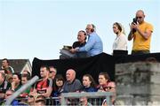 8 July 2017; Members of the RTE GAA panel, John Maughan, left, Pat Spillane, and Evanne Ni Chuilinn during the GAA Football All-Ireland Senior Championship Round 3A match between Clare and Mayo at Cusack Park in Ennis, Co Clare. Photo by Diarmuid Greene/Sportsfile