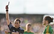 8 July 2017; Referee Derek O'Mahoney shows the black card to Cillian O'Sullivan of Meath during the GAA Football All-Ireland Senior Championship Round 3A match between Meath and Donegal at Páirc Tailteann in Navan, Co Meath. Photo by David Maher/Sportsfile