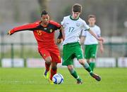 8 March 2012; Danny Kane, Republic of Ireland, in action against Youri Tielemans, Belgium. U15 International Friendly, Republic of Ireland v Belgium, Celtic Park, Killarney, Co. Kerry. Picture credit: Diarmuid Greene / SPORTSFILE