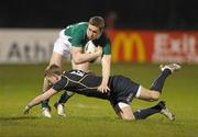 9 March 2012; Christopher Farrell, Ireland, is tackled by Finn Russell, Scotland. U20 Six Nations Rugby Championship, Ireland v Scotland, Dubarry Park, Athlone, Co. Westmeath. Photo by Sportsfile