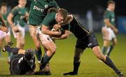 9 March 2012; Peter Reilly, Ireland, is tackled by Mitch Eadie, left, and Harry Leonard, Scotland. U20 Six Nations Rugby Championship, Ireland v Scotland, Dubarry Park, Athlone, Co. Westmeath. Photo by Sportsfile