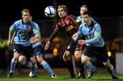 9 March 2012; Gareth Mathews and Brendan McGill, left, Shelbourne, in action against Ryan McEvoy, Bohemians. Airtricity League Premier Division, Bohemians v Shelbourne, Dalymount Park, Dublin. Picture credit: Brian Lawless / SPORTSFILE