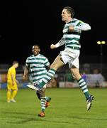 9 March 2012; Billy Dennehy, Shamrock Rovers, celebrates after scoring his side's second goal. Airtricity League Premier Division, Shamrock Rovers v Monaghan United, Tallaght Stadium, Tallaght, Dublin. Picture credit: David Maher / SPORTSFILE