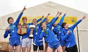 10 March 2012; Athletes from St. Coleman's, Newry, Co. Down, from left to right, Martin Grant, James Shields, Andrew Monaghan, Conor Gribben, Jake MacMahon, Conor Grimley, and Henry Aiken, (not pictured Patrick Monaghan), after winning the team event in the Senior Boys 6100m race at the Aviva All-Ireland Schools' Cross Country 2012. St Mary’s College, Galway. Picture credit: Diarmuid Greene / SPORTSFILE