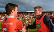 8 July 2017; Armagh manager Kieran McGeeney with Aidan Forker after the GAA Football All-Ireland Senior Championship Round 2B match between Westmeath and Armagh at TEG Cusack Park in Mullingar, Co Westmeath. Photo by Piaras Ó Mídheach/Sportsfile