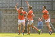 8 July 2017; Oisín O'Neill of Armagh, left, celebrates scoring a late point with team-mates Ethan Rafferty and Stefan Campbell, right, during the GAA Football All-Ireland Senior Championship Round 2B match between Westmeath and Armagh at TEG Cusack Park in Mullingar, Co Westmeath. Photo by Piaras Ó Mídheach/Sportsfile
